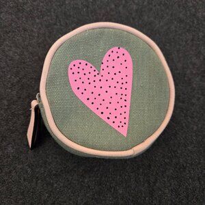Small Canvas Change Purse with Heart